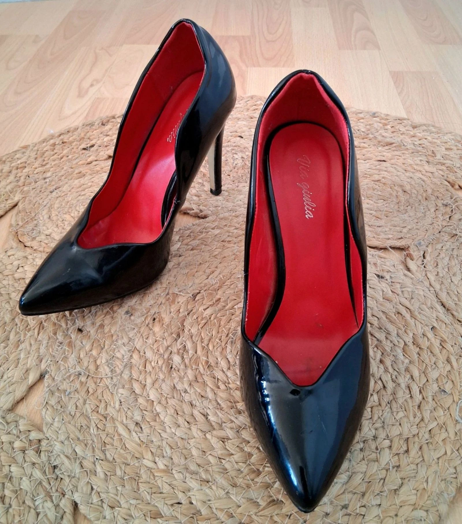 Zapatos de tacón negros lacados Via Giulia - Interior rojo - 39 – photo 2